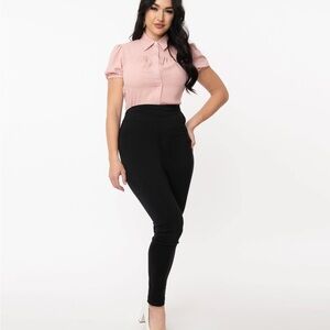 Unique Vintage 1950s Black High Waist Rizzo Cigarette Pants